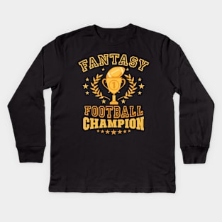 Fantasy Football Champion FFL Draft Winner Kids Long Sleeve T-Shirt